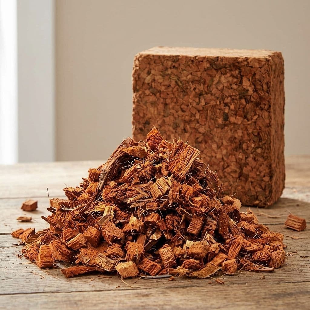 Natural coir fibre stock prepared from coconut husks